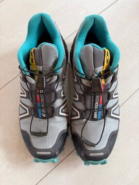 Salomon Women's Trail Running Shoes - Gray with Teal Accents